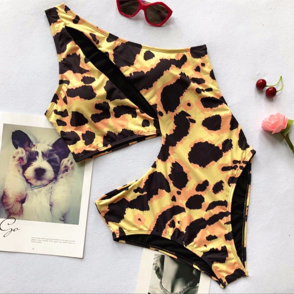 Half Leopard Print Bikini Sets
