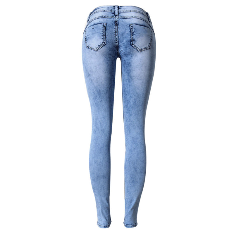 Ripped Patch Jeans Slim Fit Jeans