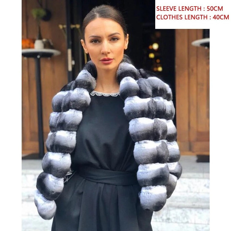 Chinchilla Style Real Rex Rabbit Fur Coats – Elevate Swag
