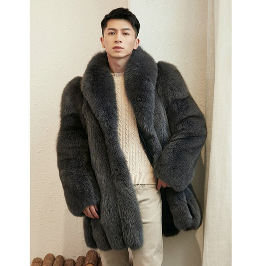 Real Fox Fur Mid-Length Fur Coats