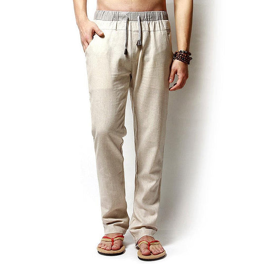 Linen Loose Elastic Waist Joggers