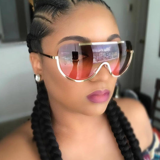 Gold Oversize Frame Sunglasses