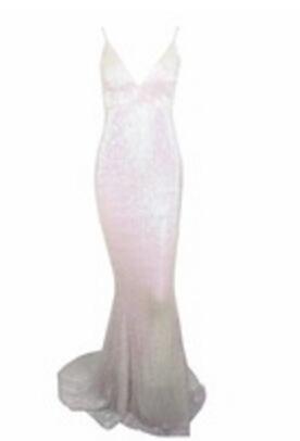 Deep V Sequins Sleeveless Trumpet Mermaid Maxi Dresses