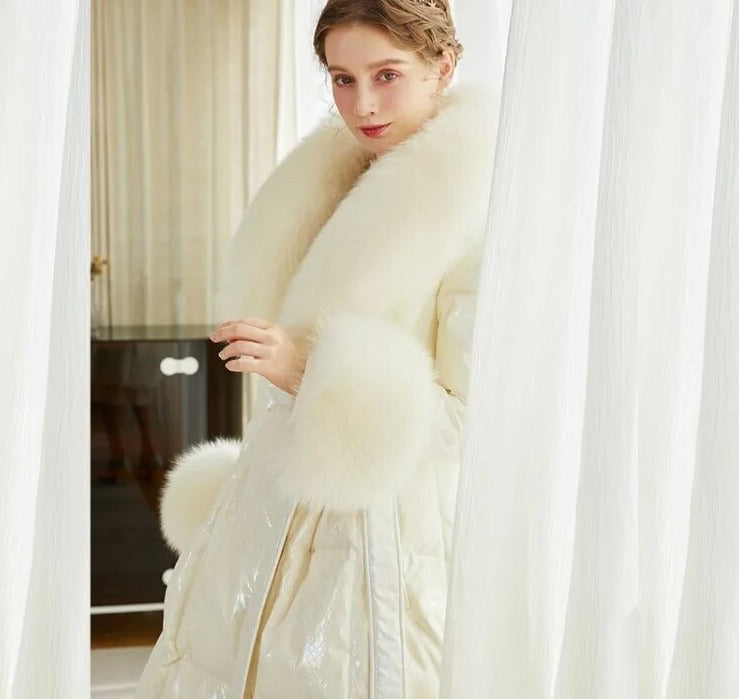 Luxury Duck Down Long Puffer Coats Real Fur