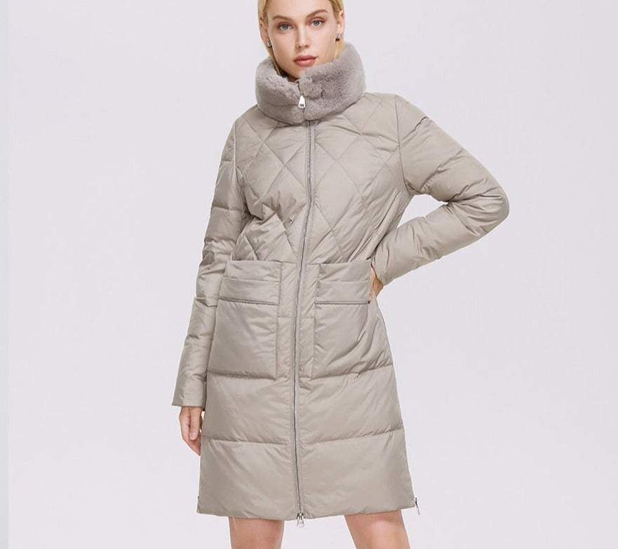 Luxury Puffer Coats Stand-up Real Fur Collar