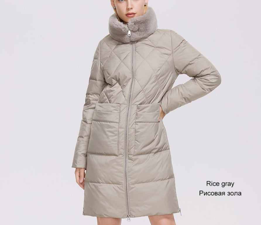 Luxury Puffer Coats Stand-up Real Fur Collar