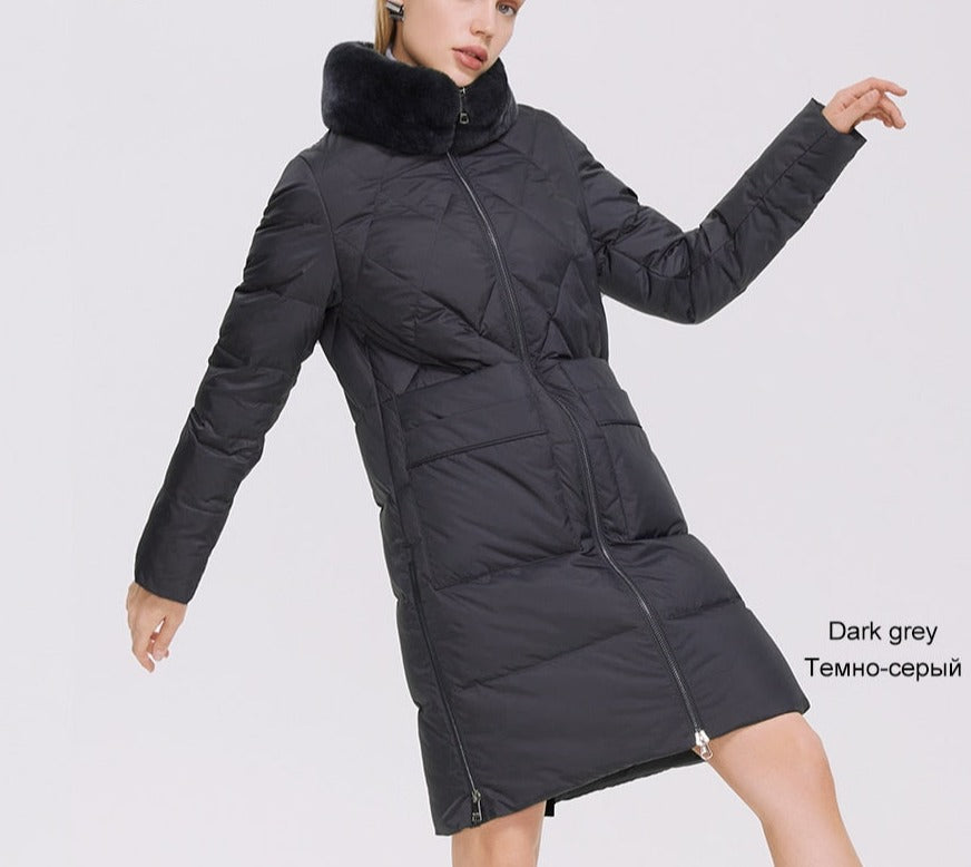 Luxury Puffer Coats Stand-up Real Fur Collar