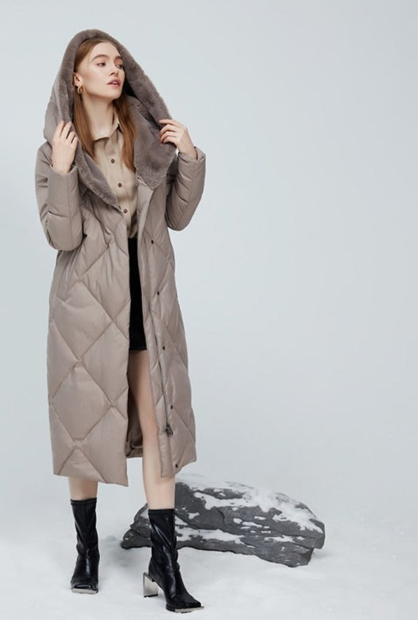 X-Long Puffer Jacket Real Fur Big Hood