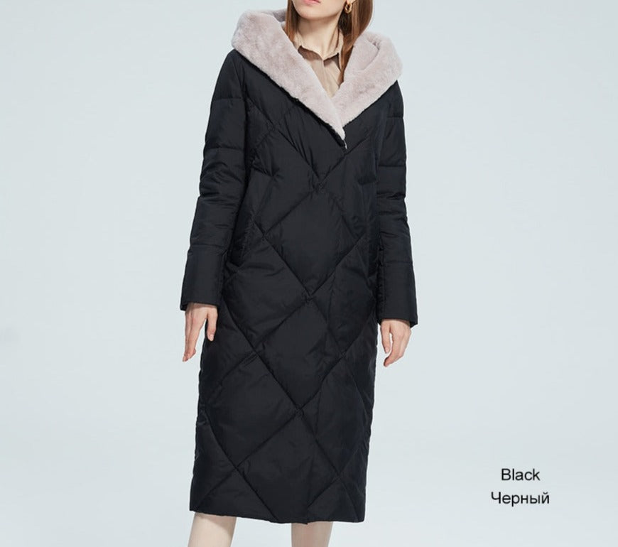 X-Long Puffer Jacket Real Fur Big Hood