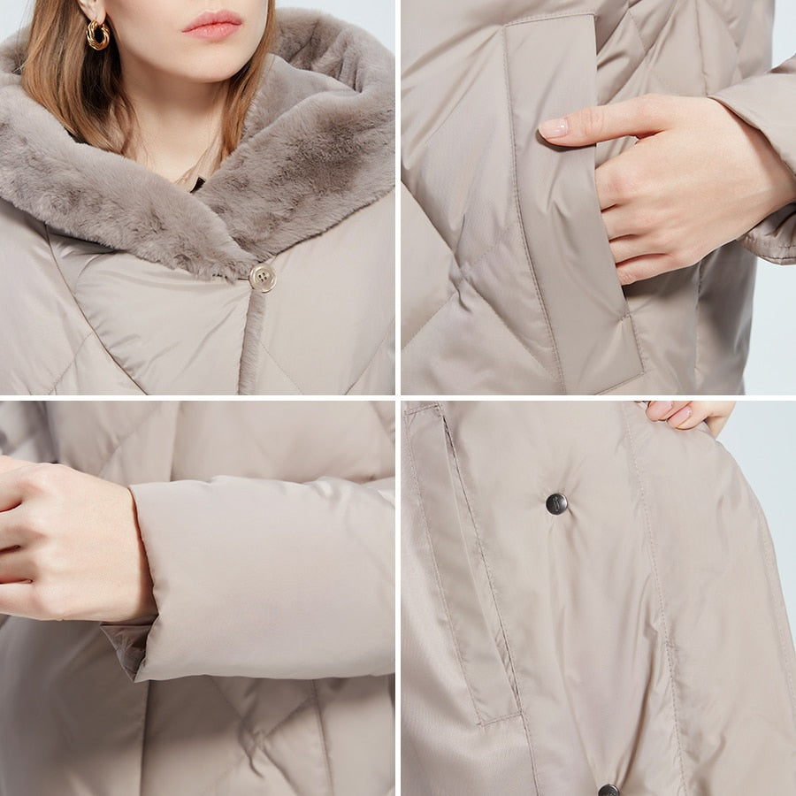 X-Long Puffer Jacket Real Fur Big Hood