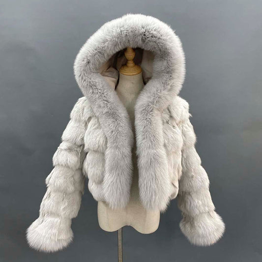 Collection Of Cuff, Collar, & Hood Fur Crop Coats
