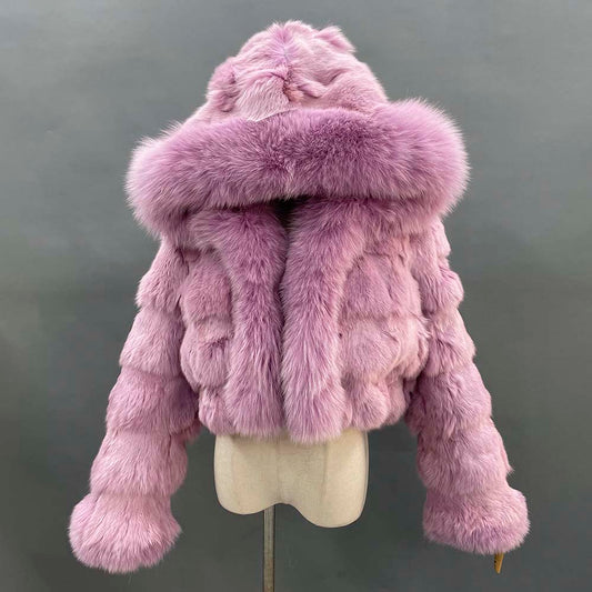 Collection Of Cuff, Collar, & Hood Fur Crop Coats