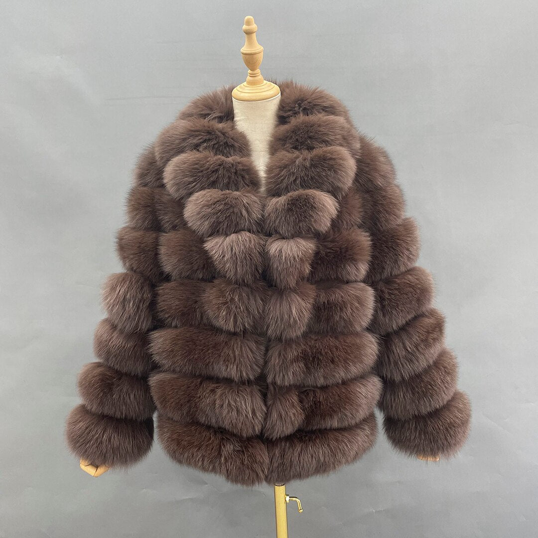 Big Collar Real Fox Fur Coats