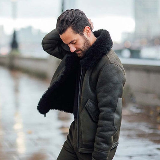Genuine Leather Coat Shearing Liner Bombers
