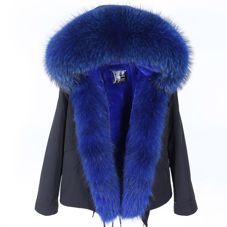 Waterproof Big Fur Collar Parka Short Coats