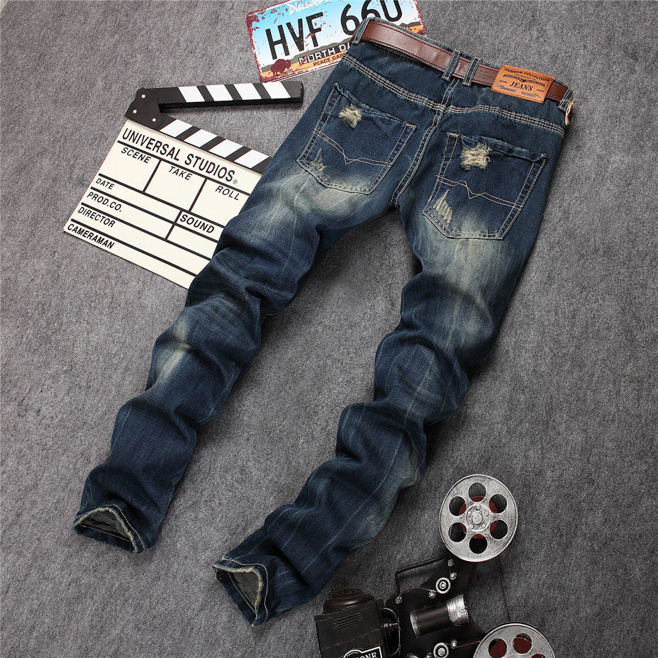 Vintage Washed Ripped Jeans