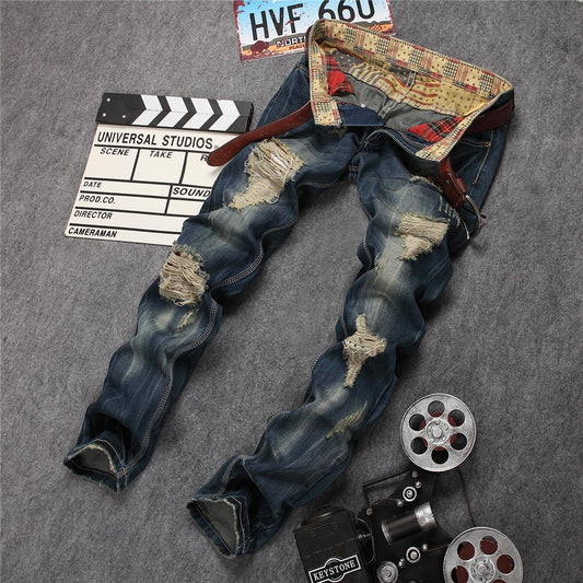 Vintage Washed Ripped Jeans