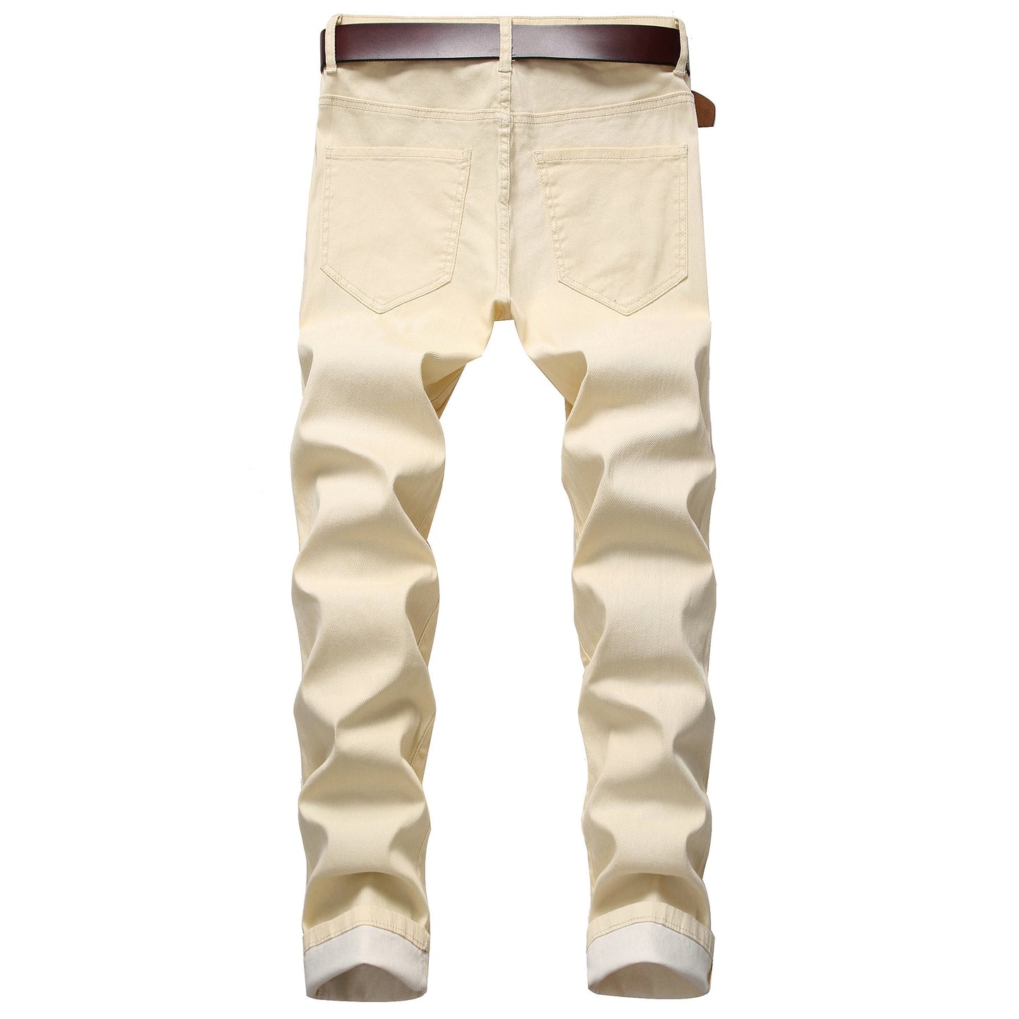 Solid Color Casual Slim-fit Jeans
