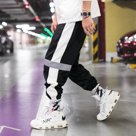 Loose Side Stripe Knee Reflective Joggers (Multi-Color)