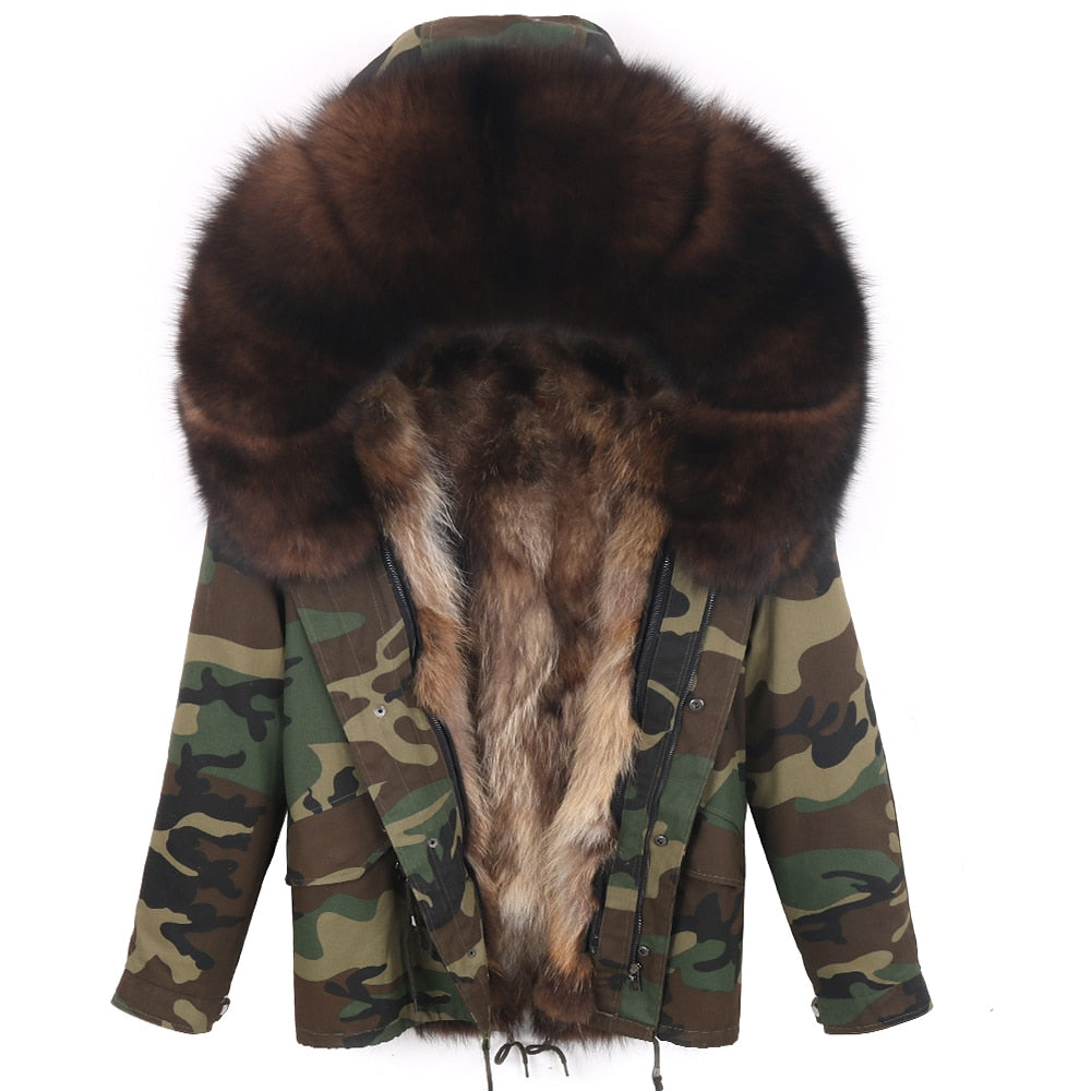 Waterproof Coats Short Real Fur Lining & Parka