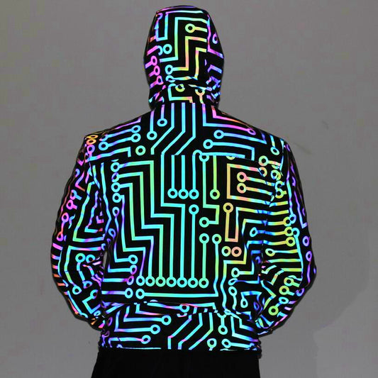Rainbow Reflective Glow Hooded Jackets
