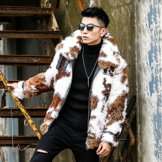 White & Brown Long Fur Shearling Coats