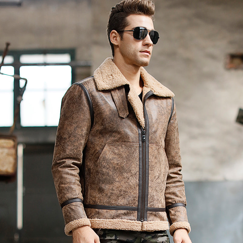 Genuine Leather Faux Shearling Jackets