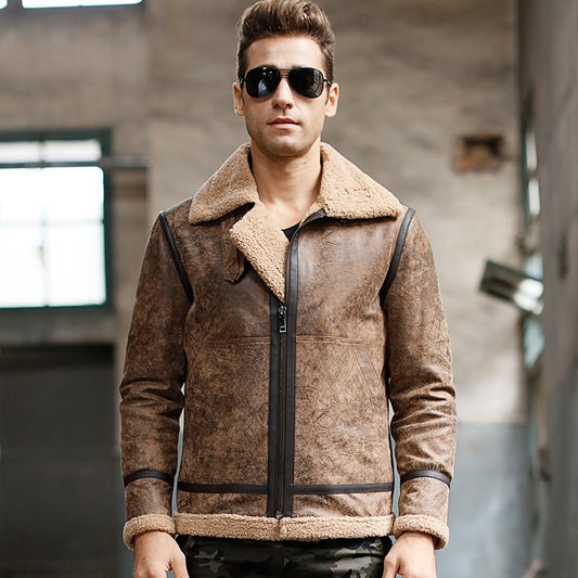Genuine Leather Faux Shearling Jackets
