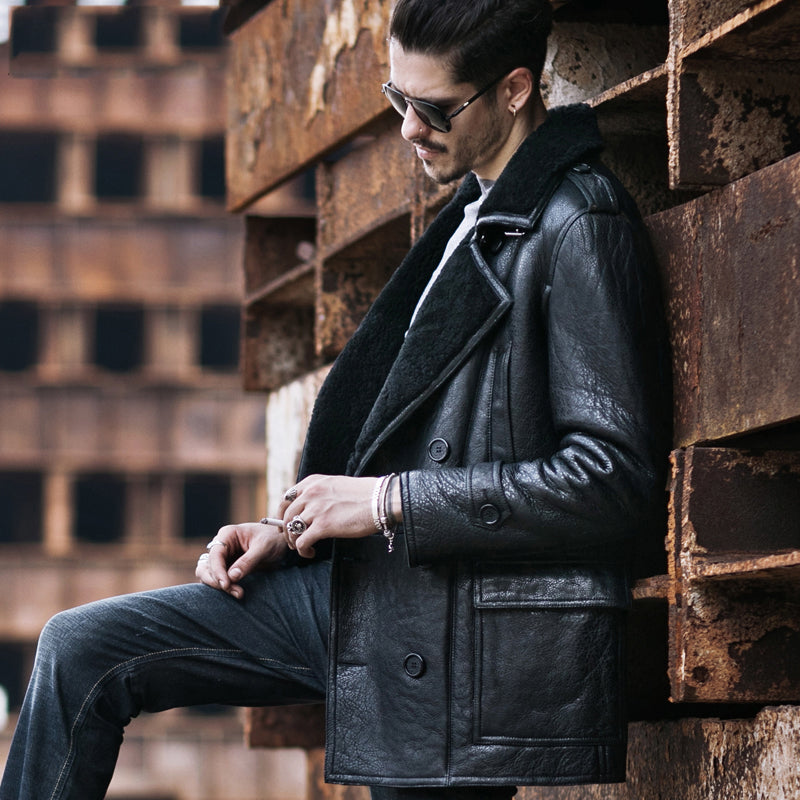 Genuine Leather Shearling Liner Long Style Jacket