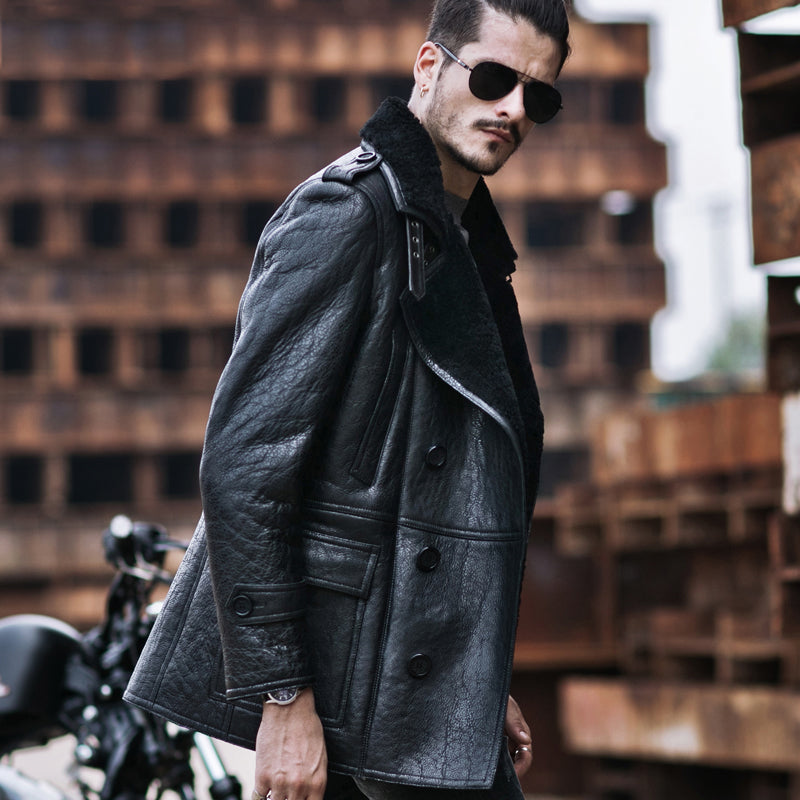 Genuine Leather Shearling Liner Long Style Jacket