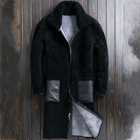 Genuine Leather Reversible Real Shearling Overcoat