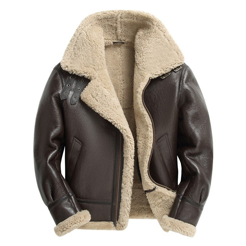 Genuine Leather Coats Shearling Lining Bombers