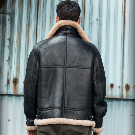 Genuine Leather Coats Shearling Lining Bombers