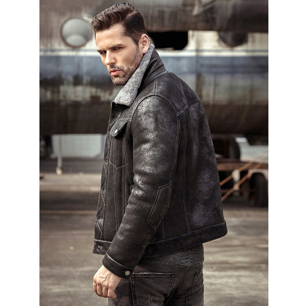 Genuine Leather Shearling B3 Aviator Bomber