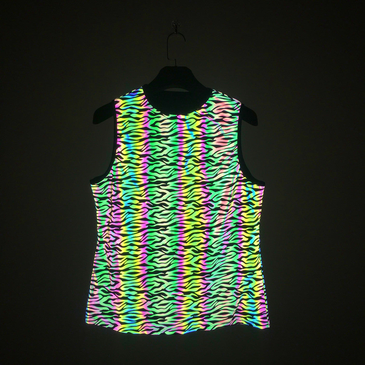 Rainbow Reflective Printed Sleeveless Shirts