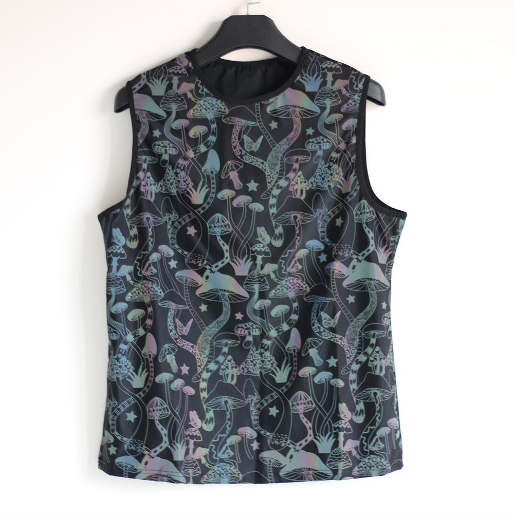 Rainbow Reflective Printed Sleeveless Shirts