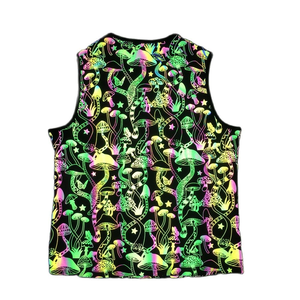 Rainbow Reflective Printed Sleeveless Shirts