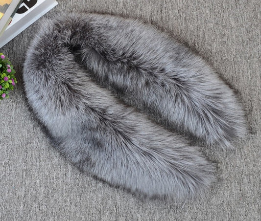 Silver Fox Fur Collar Scarf