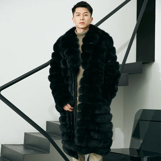 Long Pattern Real Fox Fur Coats