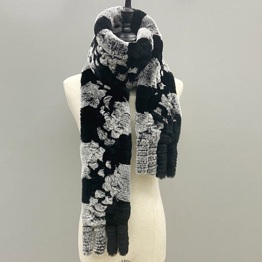 Fluffy Genuine Fur Pattern Scarves
