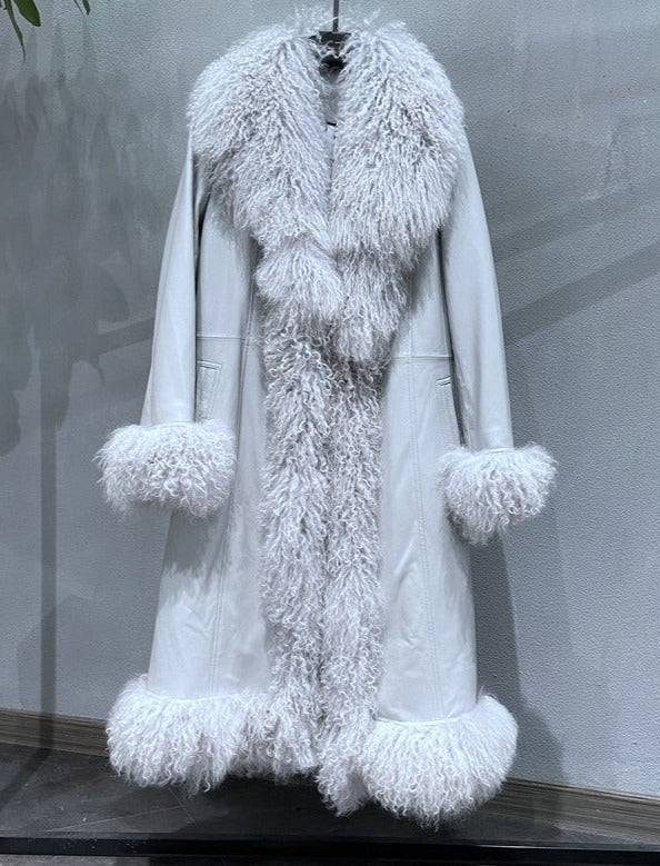 Genuine Leather Shearling Fur X-Long Coats