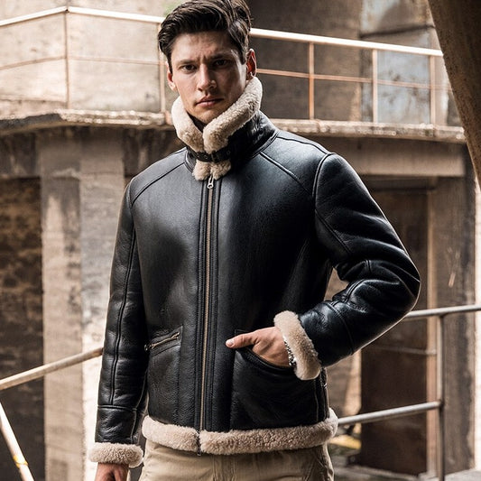 Genuine Leather Coat Shearling Liner