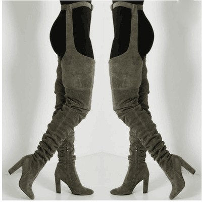 Hella Heels LipKit Thicc Thigh High Back Lace 8inch Boots - Black Beatle ·  Pole Junkie