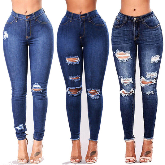 High Waisted Skinny Ripped Jeans (3-Styles)