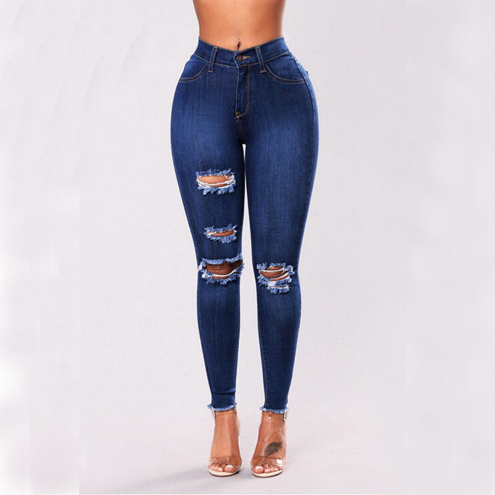 High Waisted Skinny Ripped Jeans (3-Styles)