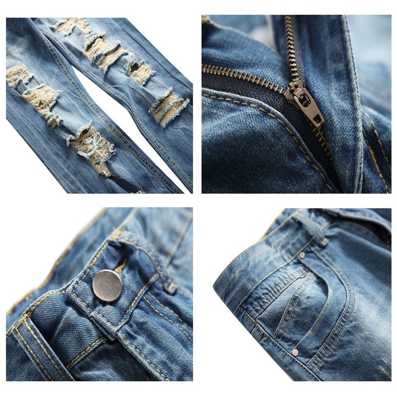 Stone Washed Ripped Torn Jeans (2 Styles)