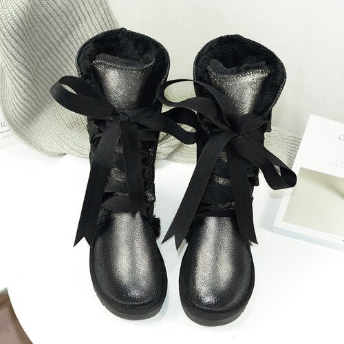 Genuine Leather Lace Up High Boots (Multi-Colors)