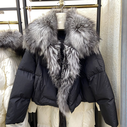 Silver Fox Collar Down Coats