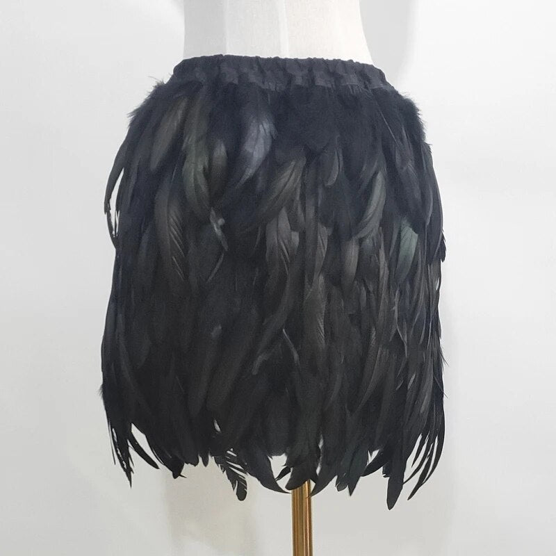 Real Feather Mini Skirts