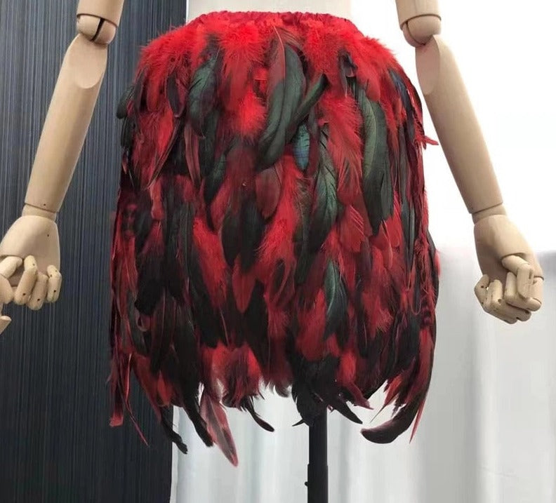 Real Feather Mini Skirts